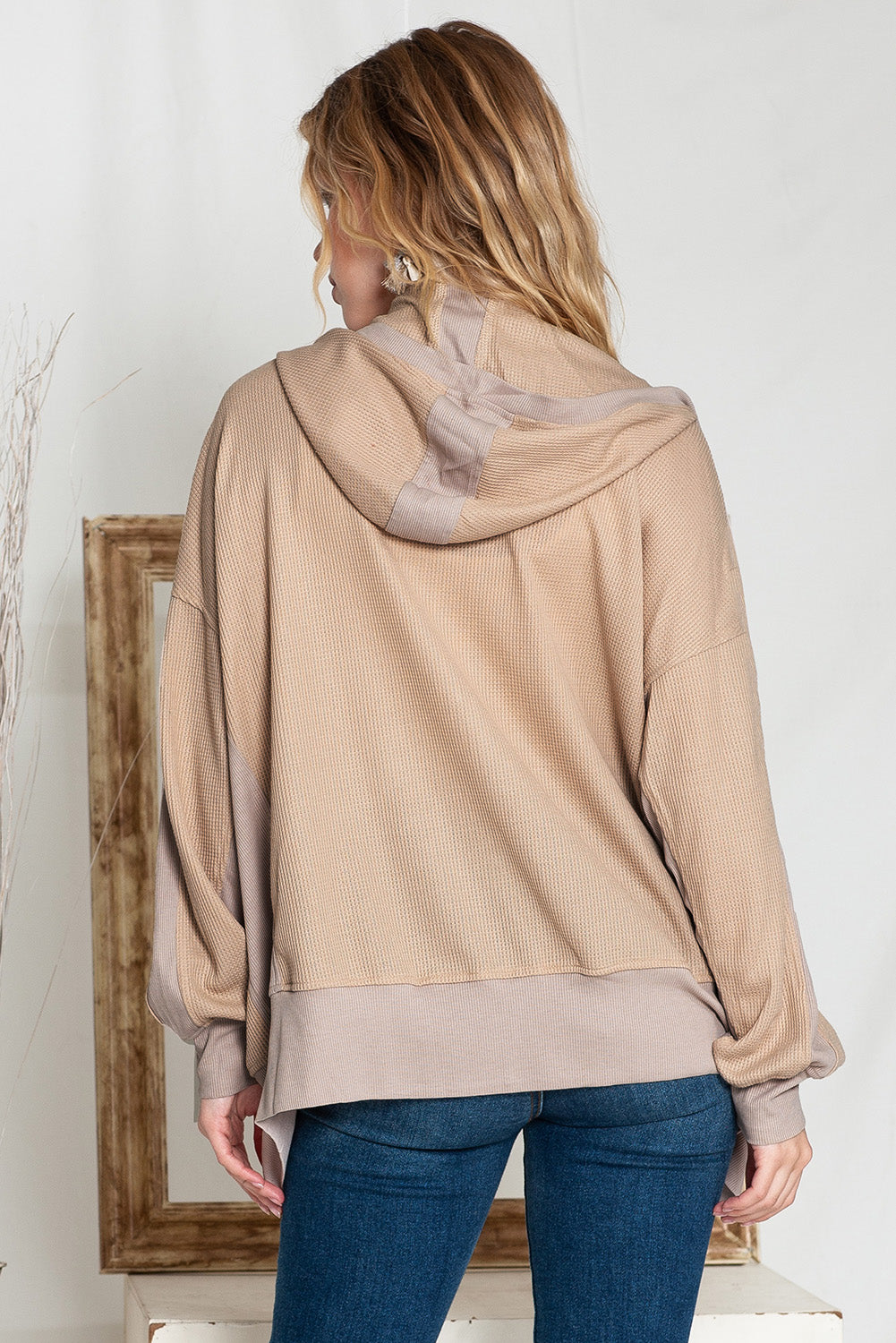 Thermal Zip Up Waffle Hoodie Jacket