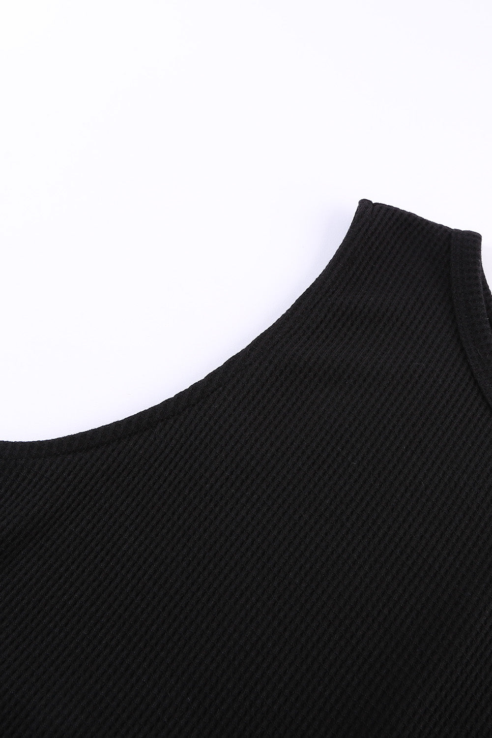 Crew Neck Basic Waffle Tank Top