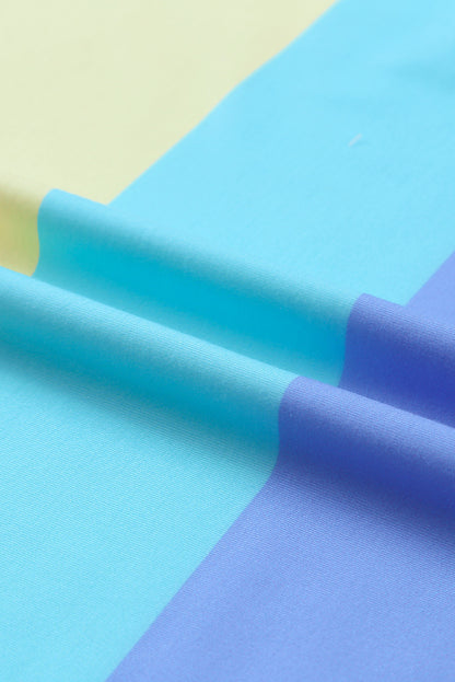 Multicolor Colorblock Striped Casual Tank Top