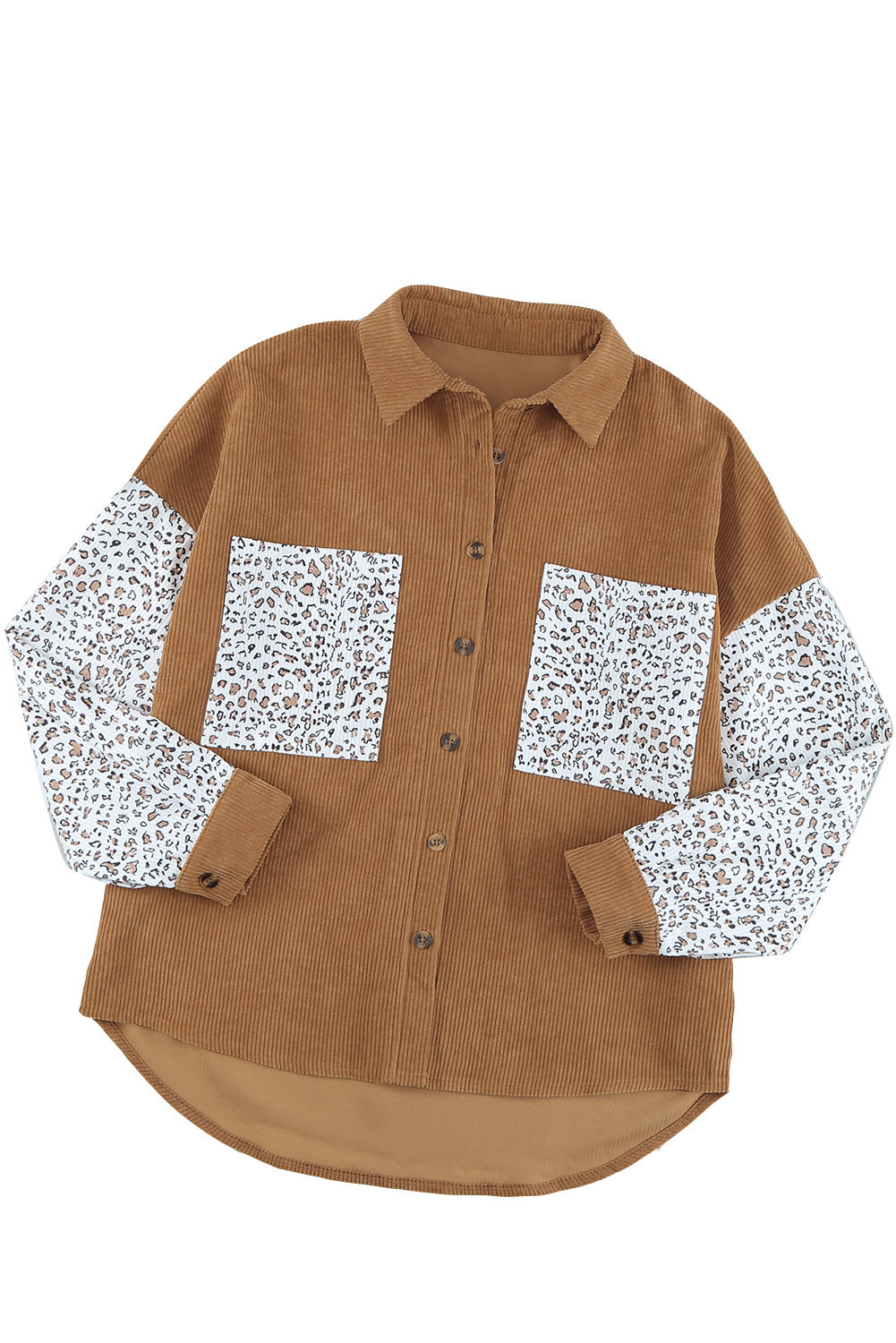 Button Up Colorblock Pocket Corduroy Jacket
