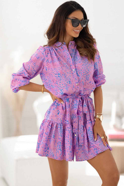 Leopard Print V Neck Sleeveless Top