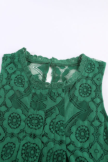 Elegant Sleeveless Flower Lace Top for Summer