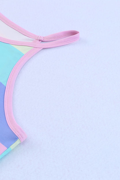 Multicolor Colorblock Striped Casual Tank Top