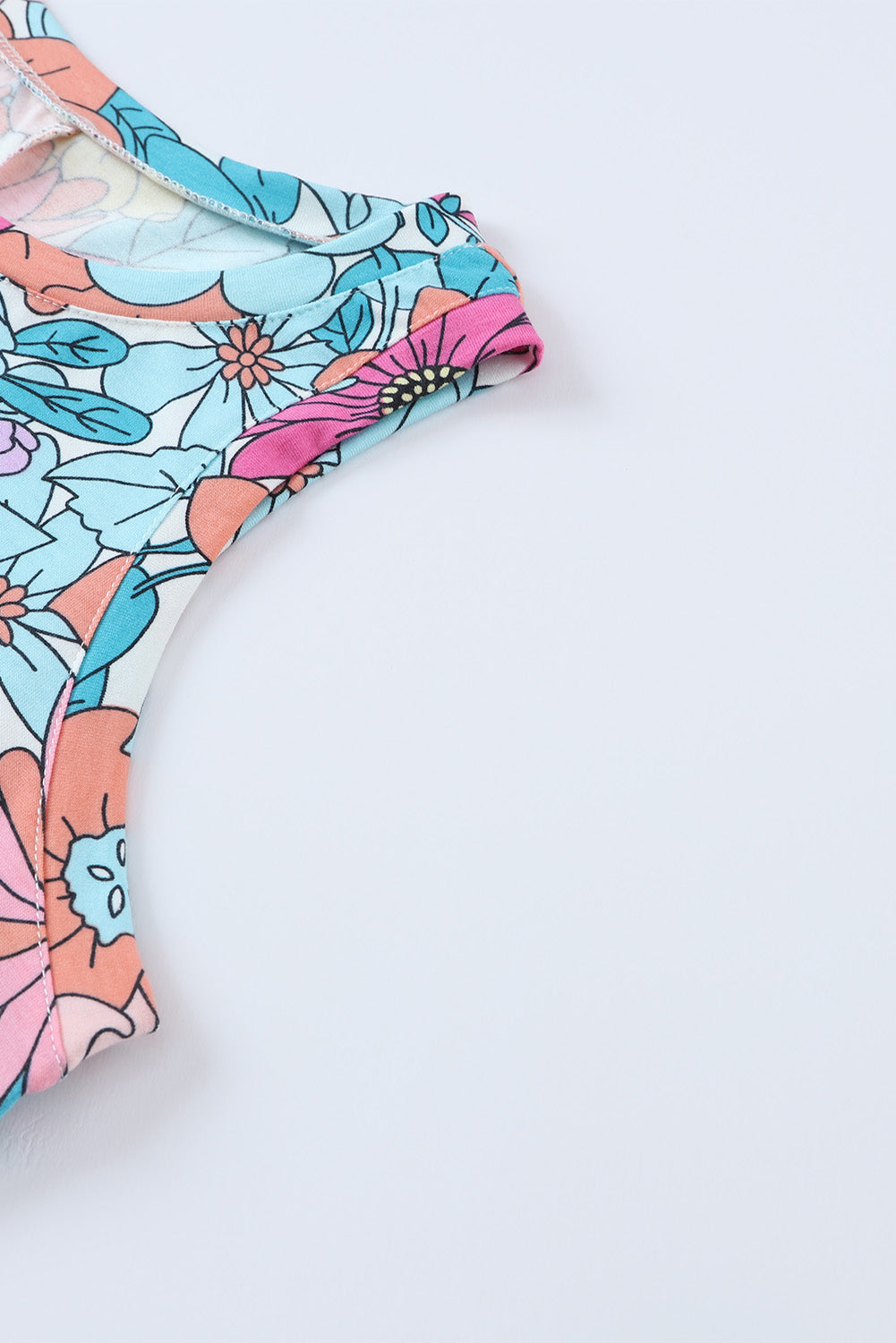 Multicolor Floral Print Casual Halter Top