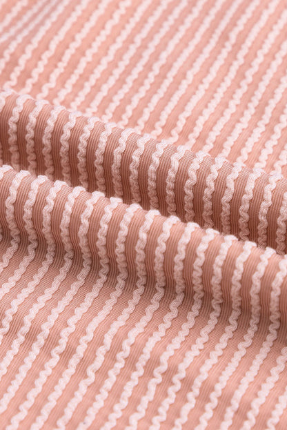 Dark Green Color Block Cording Loose Long Sleeve Top