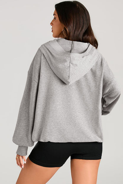 Kangaroo Pocket Half Zipper Oversized Hoodie