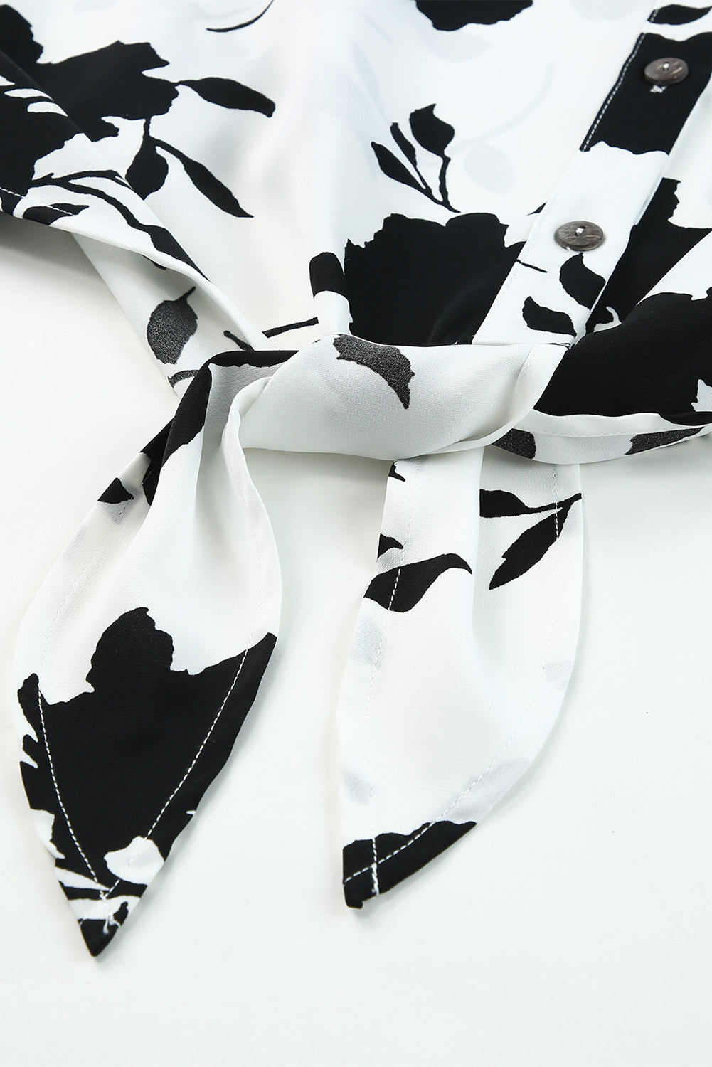 Floral Print Casual Roll Up Sleeve Blouse