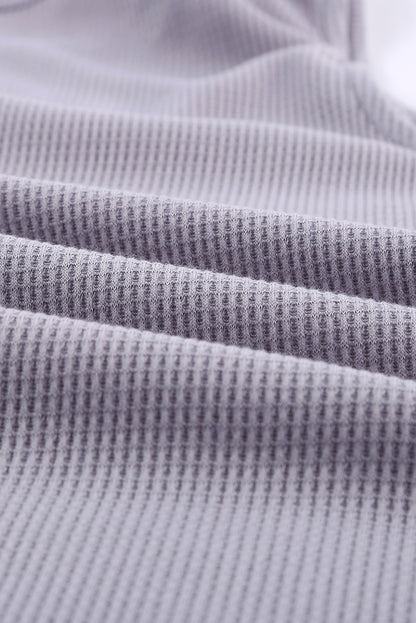 Crew Neck Basic Waffle Tank Top