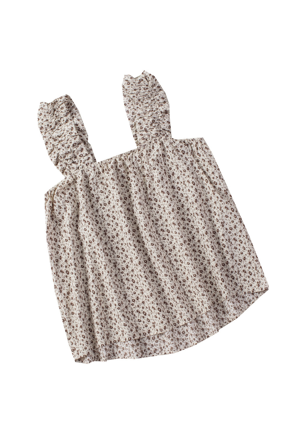 Ditsy Floral Print Ruffle Straps Flowy Boho Summer Top