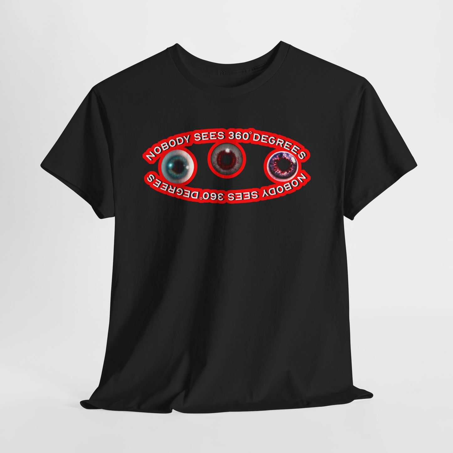 Nobody Sees 360 Degrees Graphic Tee - Red