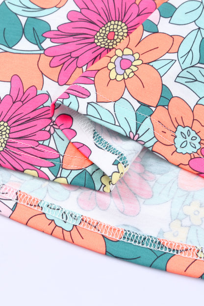 Multicolor Floral Print Casual Halter Top