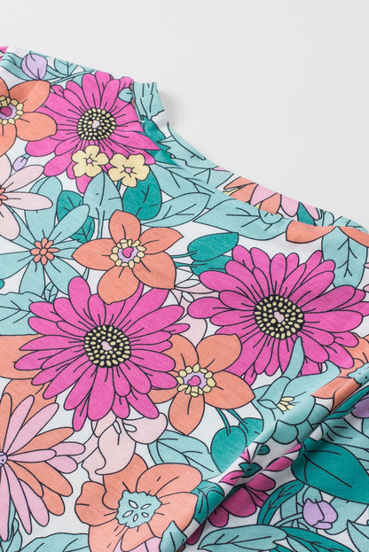 Multicolor Floral Print Casual Halter Top