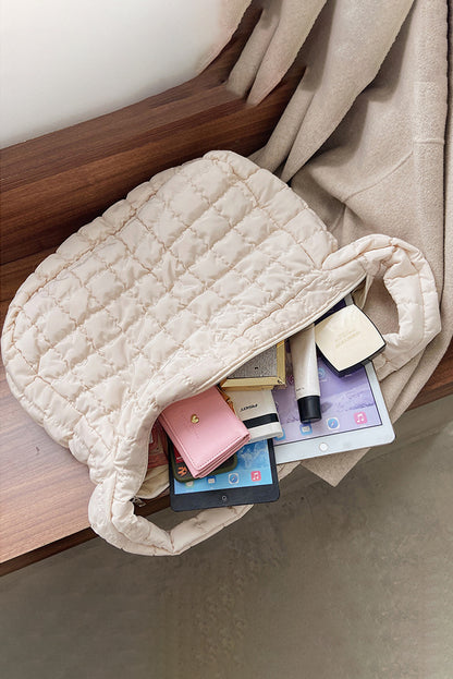 Casual Quilted Zipper Large Shoulder Bag