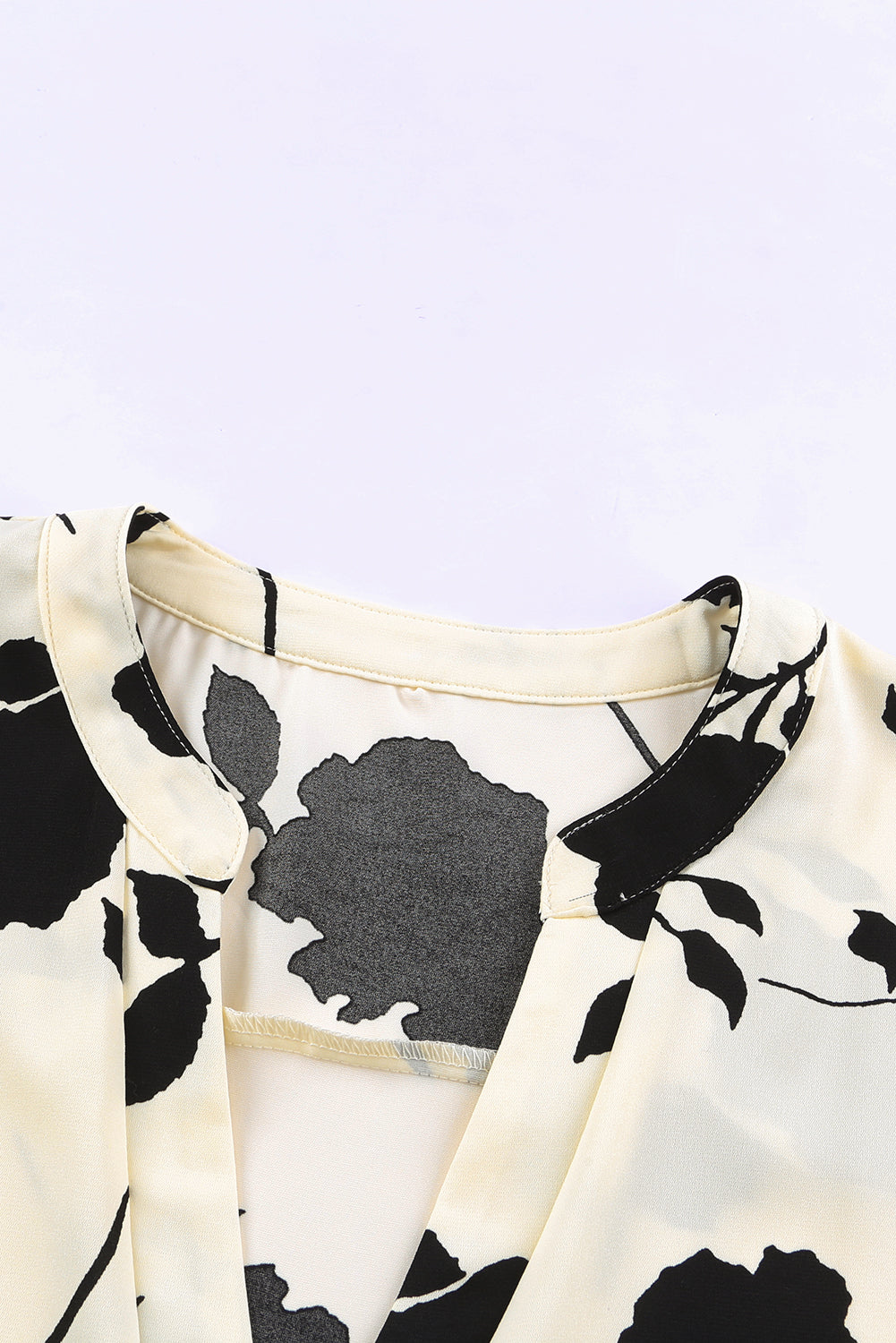 Floral Print Casual Roll Up Sleeve Blouse