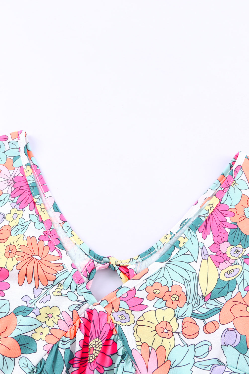 Multicolor Floral Print Casual Halter Top