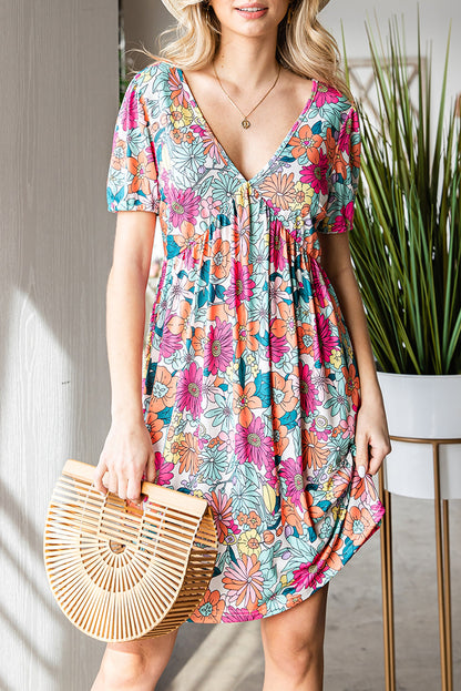 Multicolor Floral Print Casual Halter Top