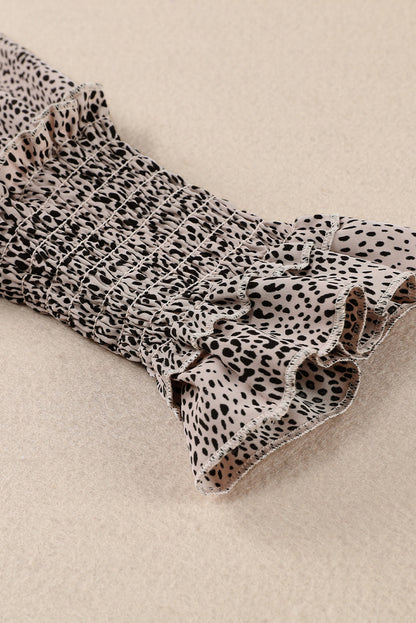 Cheetah Sexy Frill V Neck Spaghetti Strap Cami Top