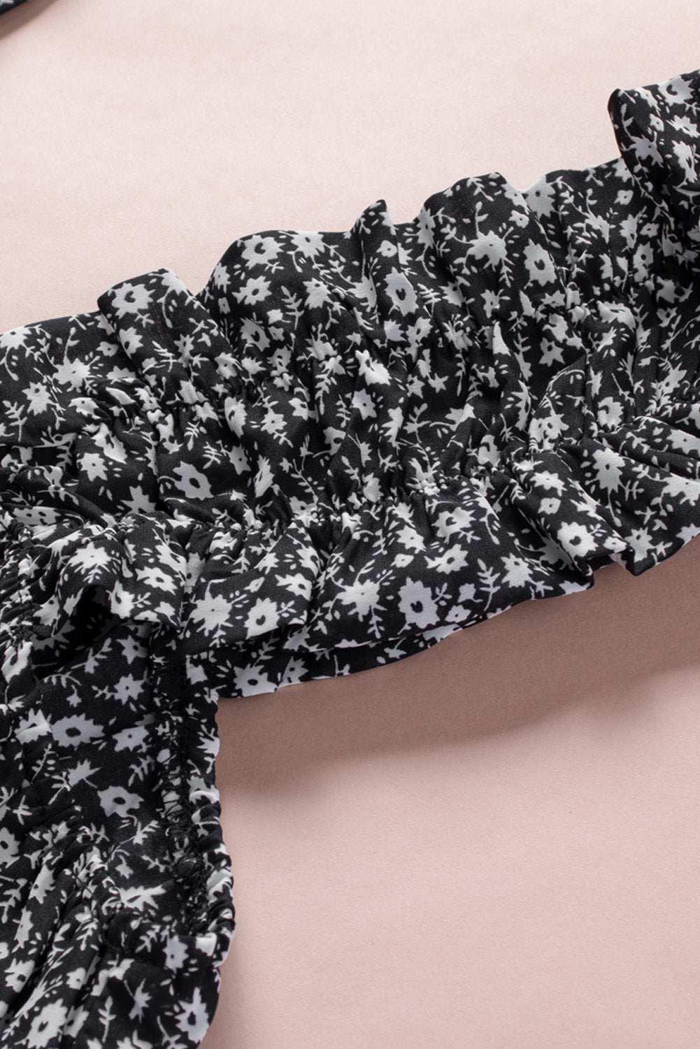 Ditsy Floral Print Ruffle Straps Flowy Boho Summer Top