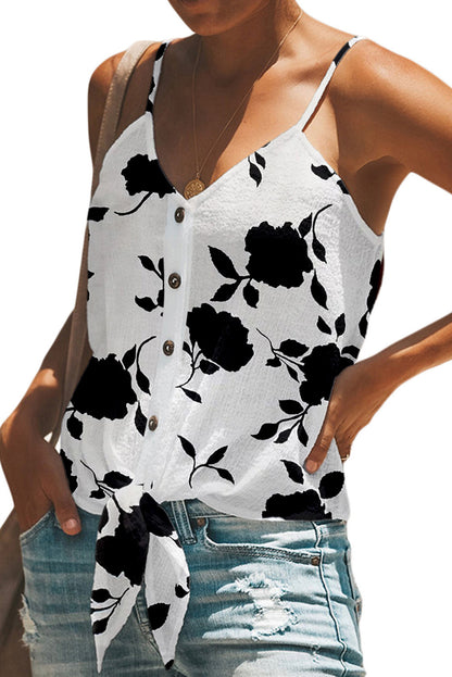 Floral Print Casual Roll Up Sleeve Blouse