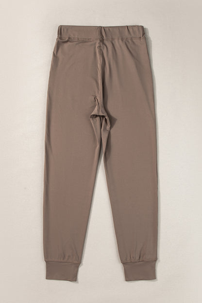 Black Casual Drawstring Drop Waist Pocketed Joggers