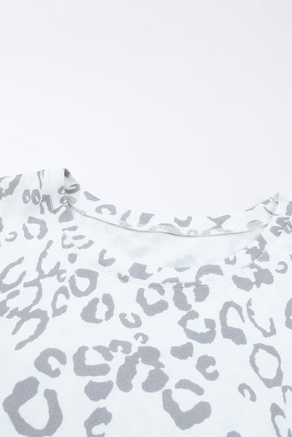 Khaki Cheetah Print Sleeveless Crew Neck Tank Top