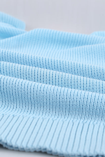 Khaki Ruffle V Neck Casual Sleeveless Knit Top