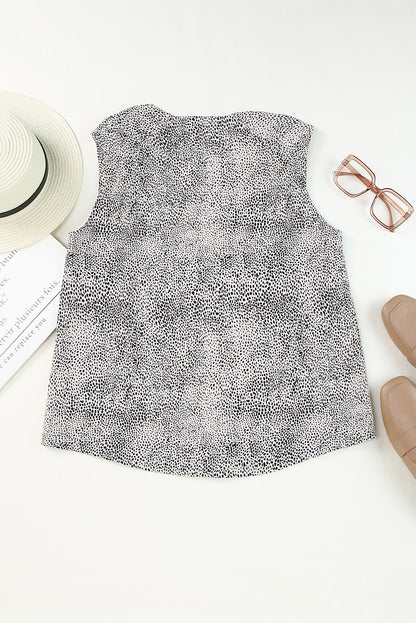 Cheetah Sexy Frill V Neck Spaghetti Strap Cami Top
