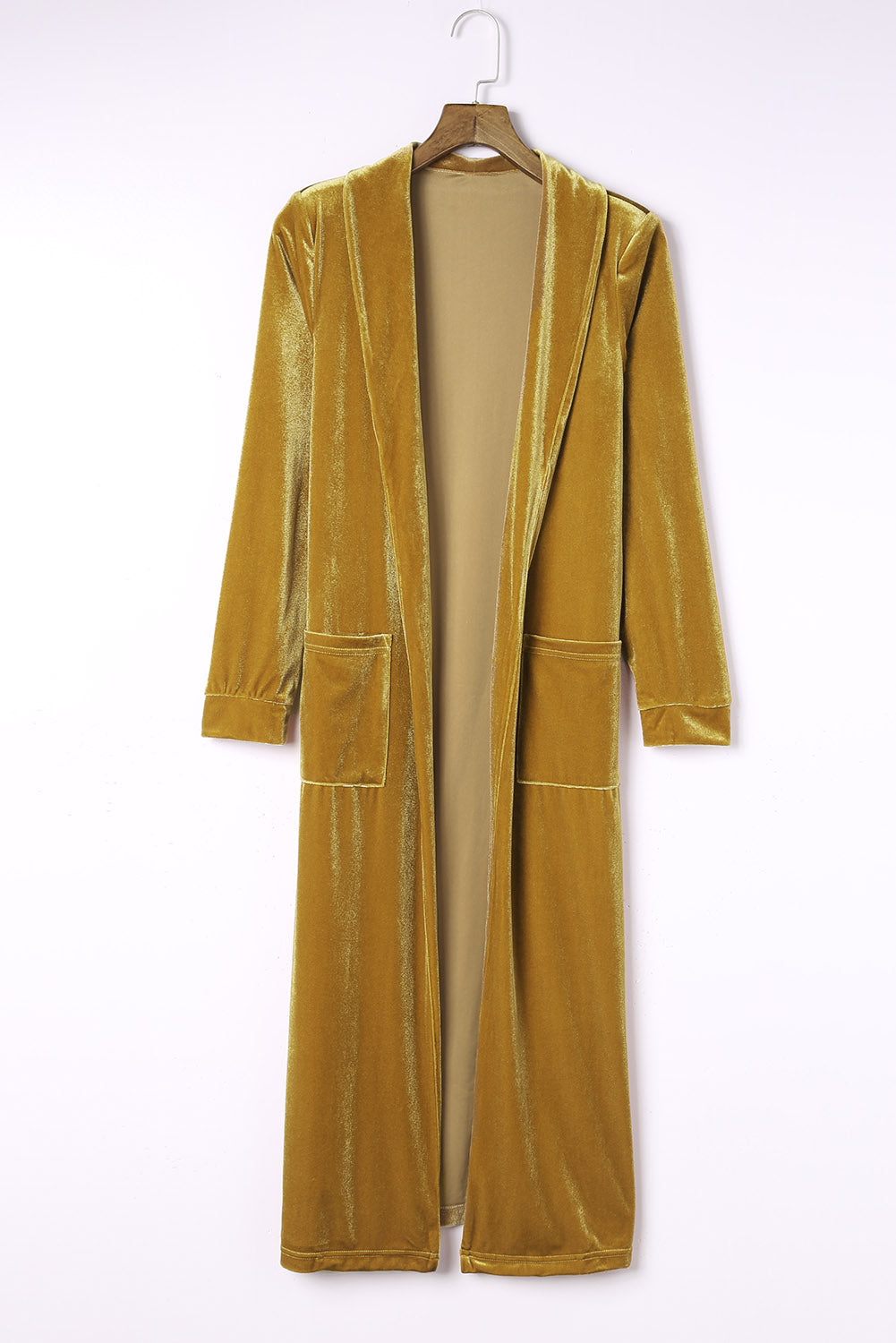 Pocketed Open Front Long Cardigan