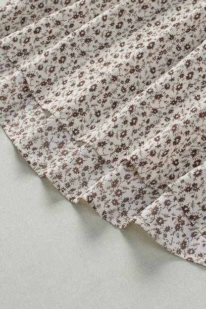 Ditsy Floral Print Ruffle Straps Flowy Boho Summer Top