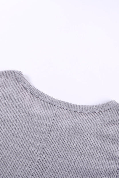 Crew Neck Basic Waffle Tank Top