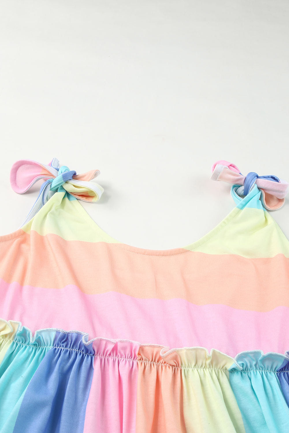 Multicolor Colorblock Striped Casual Tank Top