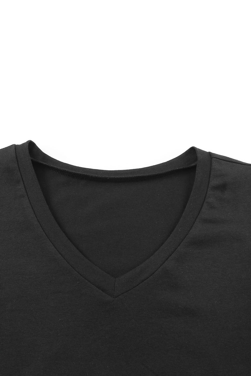 Puff Sleeve Casual V Neck T-Shirt