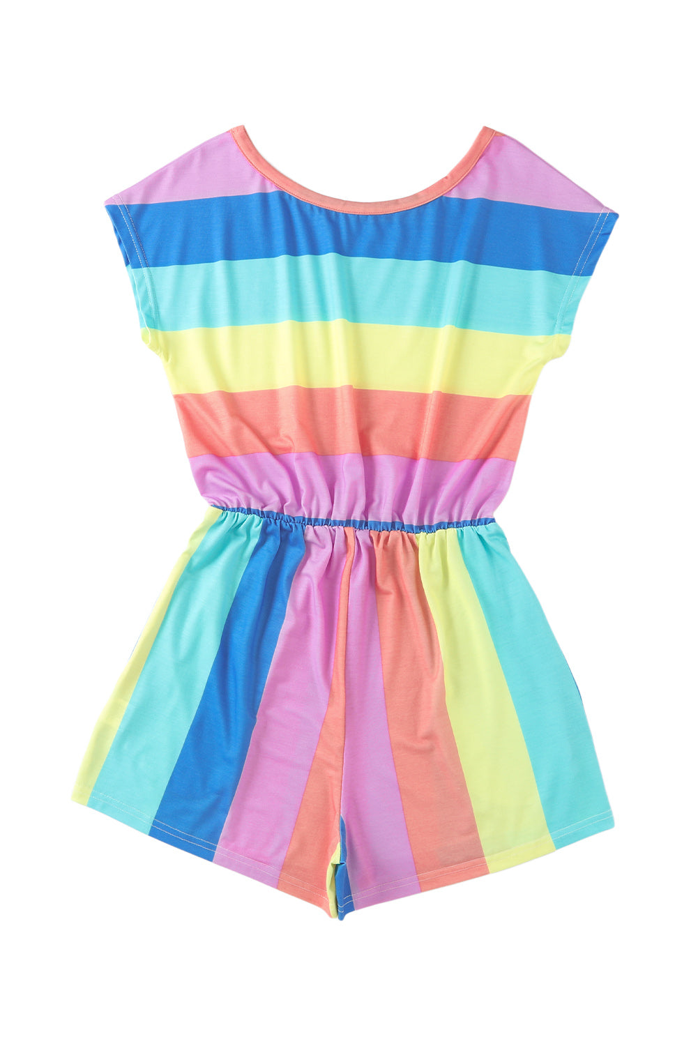 Multicolor Colorblock Striped Casual Tank Top