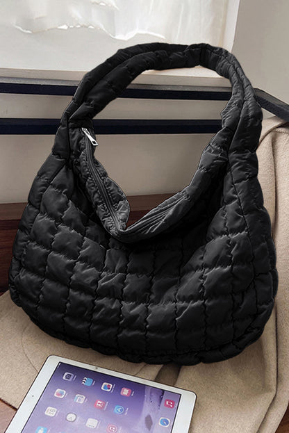 Casual Quilted Zipper Large Shoulder Bag