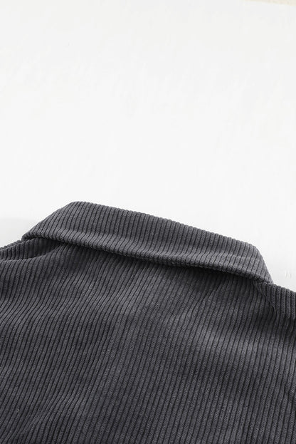 Button Up Colorblock Pocket Corduroy Jacket