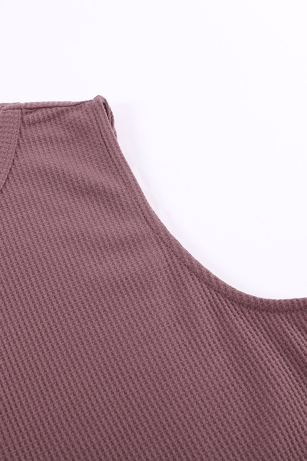 Crew Neck Basic Waffle Tank Top