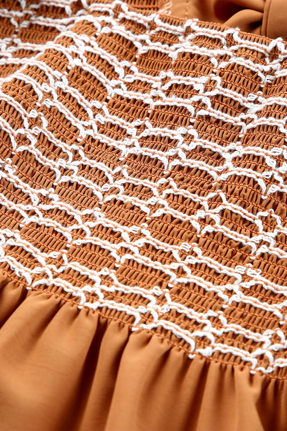 Floral Embroidered Boho Ruffle Puff Sleeve Blouse