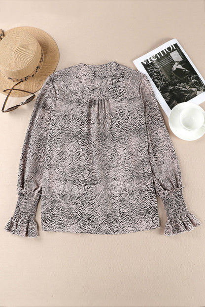Cheetah Sexy Frill V Neck Spaghetti Strap Cami Top
