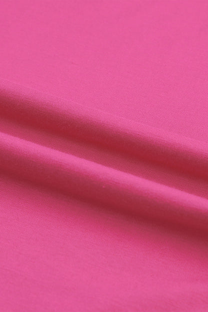 Rose Asymmetric Criss Cross Cold Shoulder T Shirt