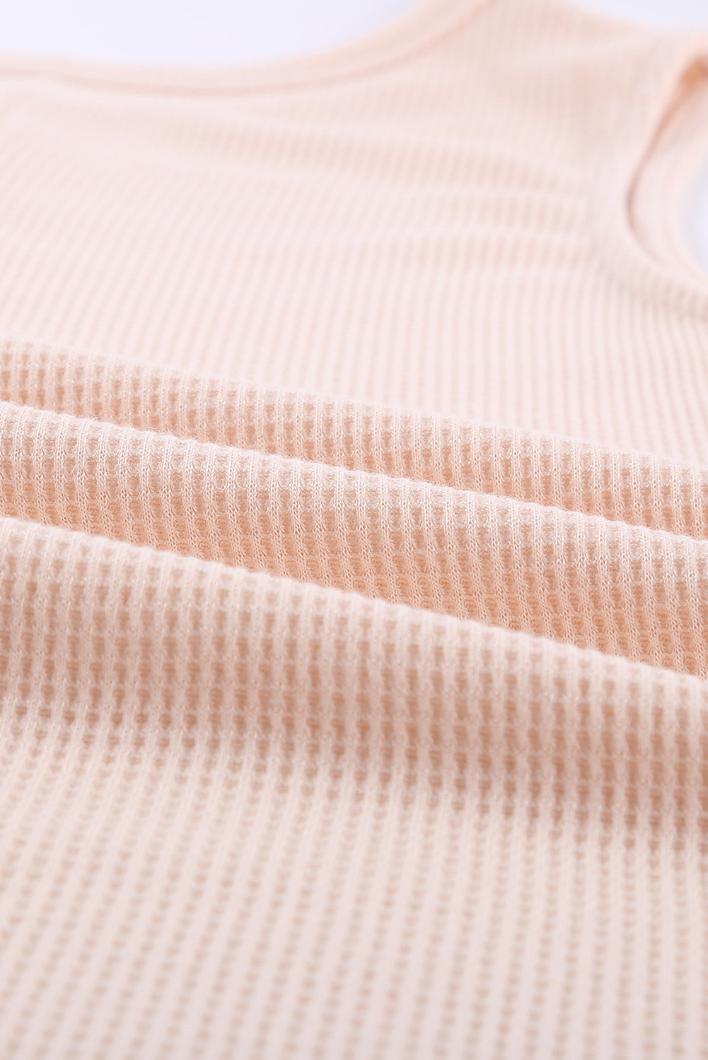 Crew Neck Basic Waffle Tank Top