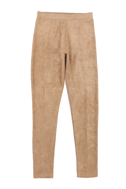 Jungle Mid Rise Faux Suede Skinny Leggings
