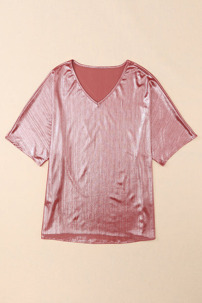 Textured Oversize Casual Tunic T Shirt