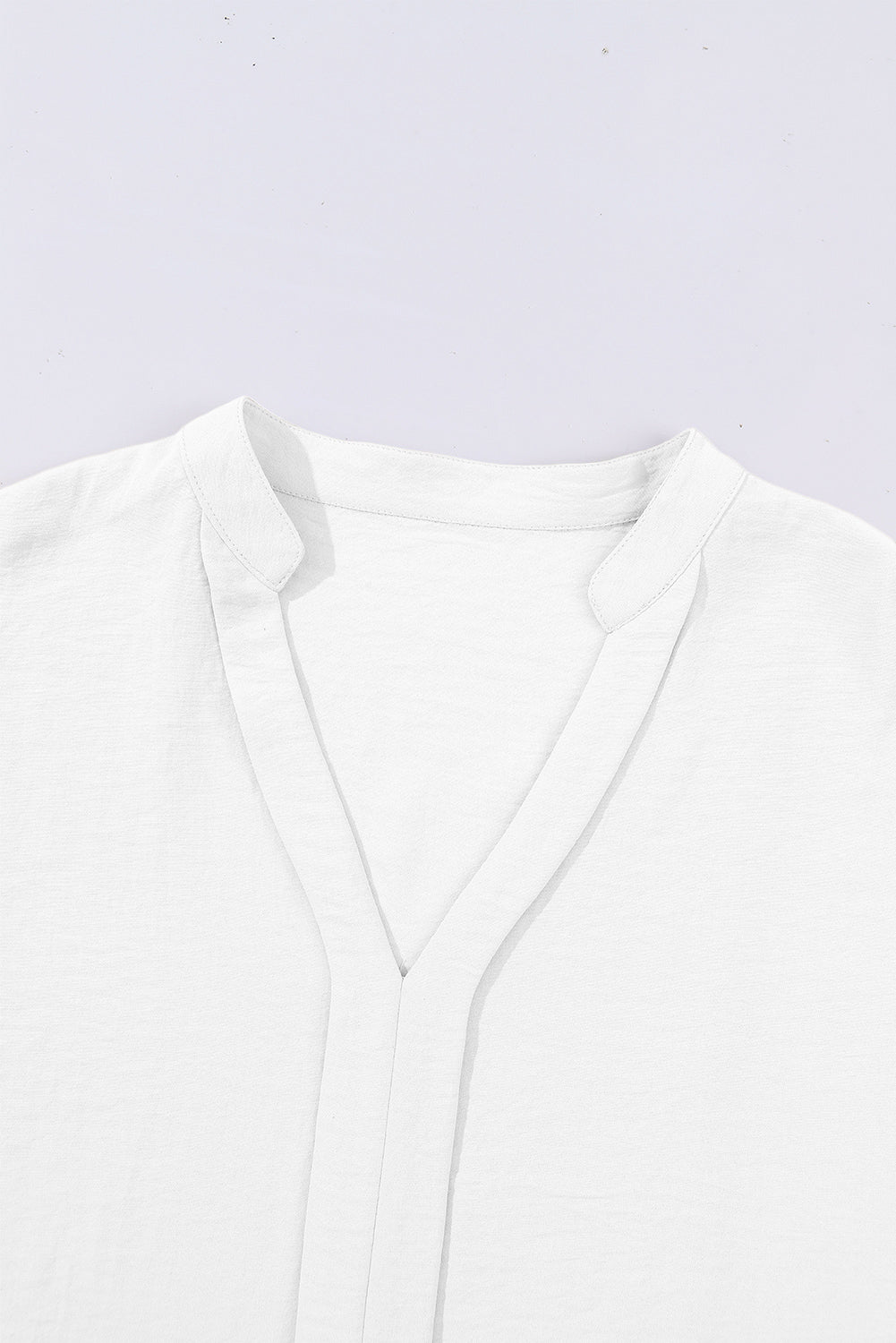 Rose Red Notched Neck Batwing Sleeve Blouse