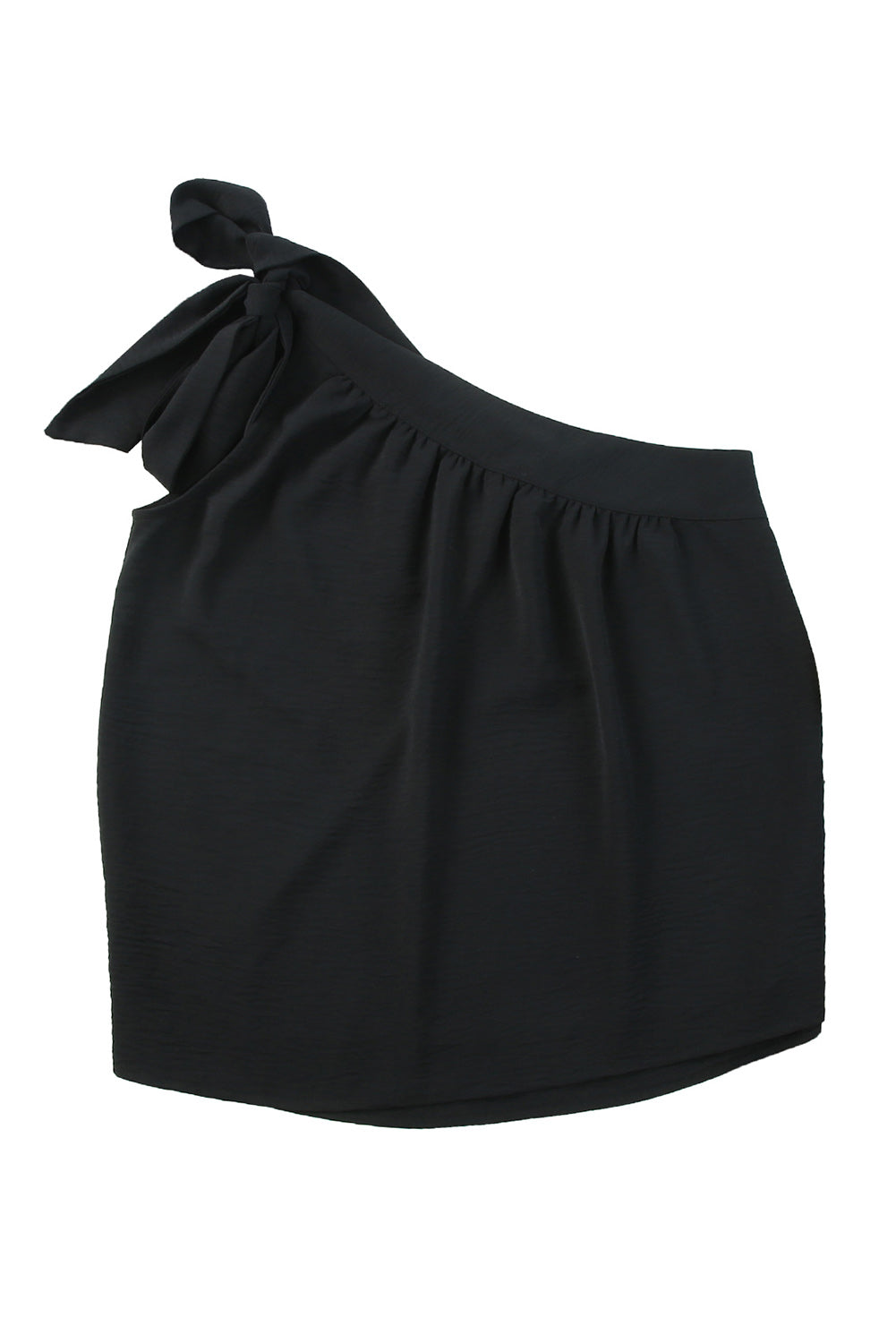 Casual Sleeveless One Shoulder Silk Top