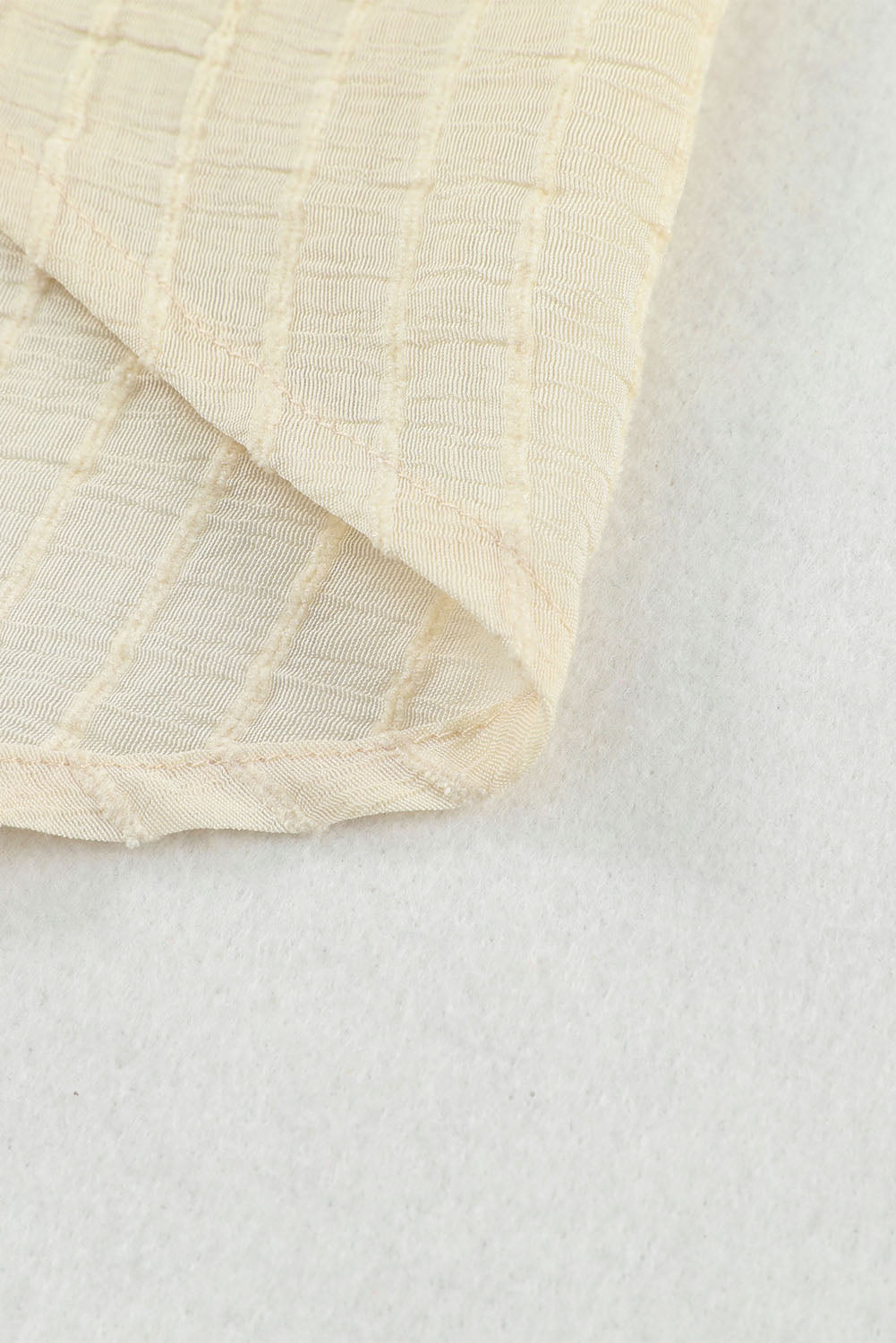 Brown Lantern Sleeve Tassel Drawstring Tie Blouse