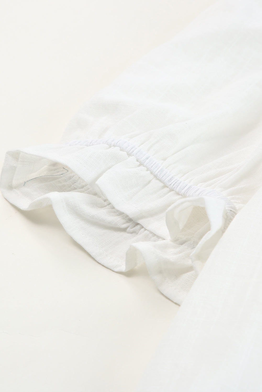 Floral Embroidered Boho Ruffle Puff Sleeve Blouse