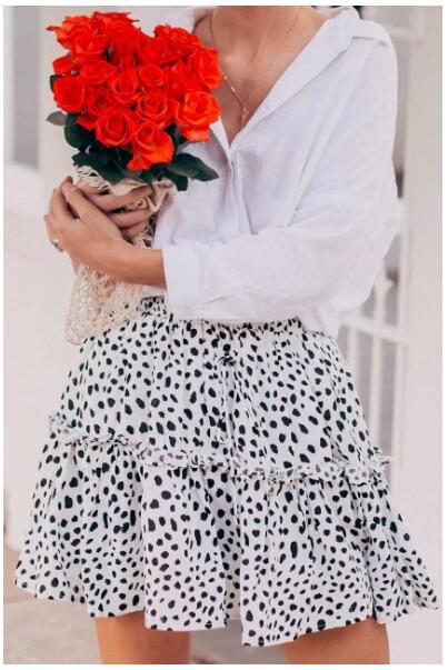 Leopard print midi skirt