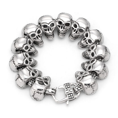 Men's Line of Skulls Bracelet
