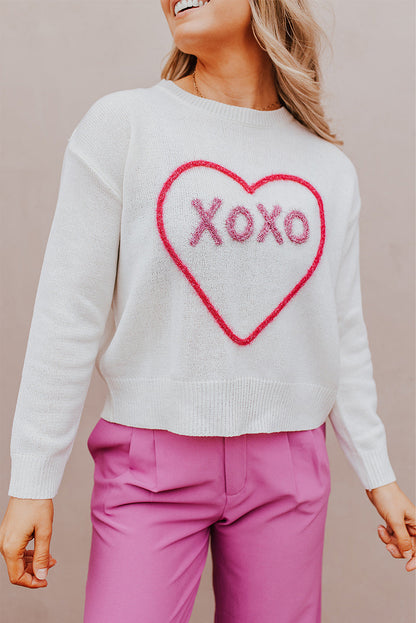 Heart XOXO Casual Knitted Sweater