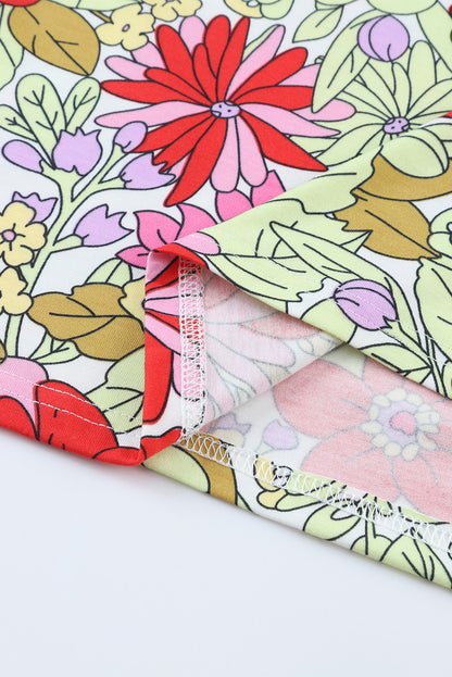 Multicolor Floral Print Casual Halter Top